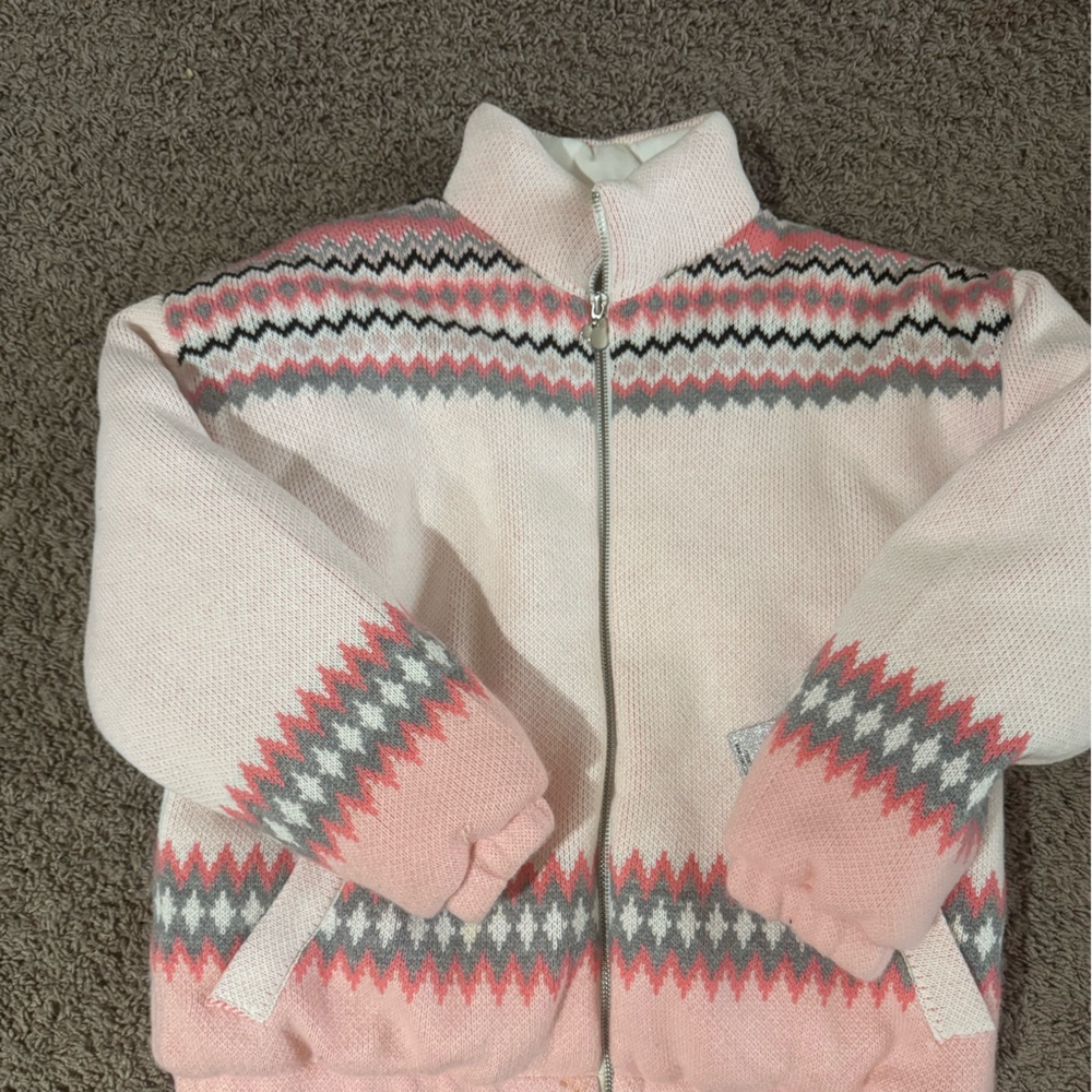 Forever 21 Pink and Gray Patterned Cardigan
